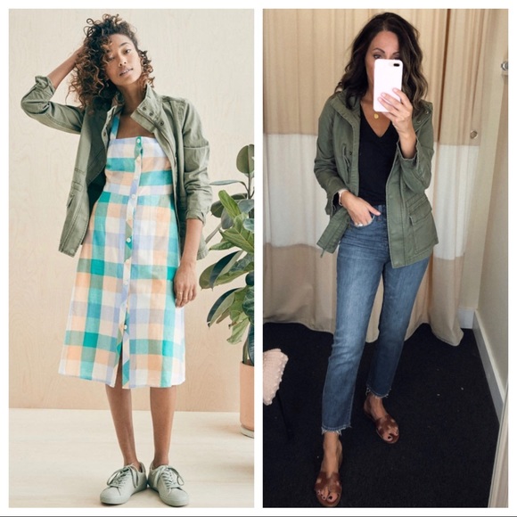 Madewell Green Utility Safari Jacket Sz XS - Picture 9 of 12